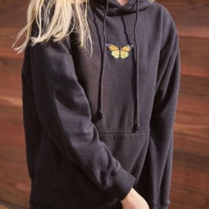 Tien Black Hoodie with Butterfly Brandy Melville